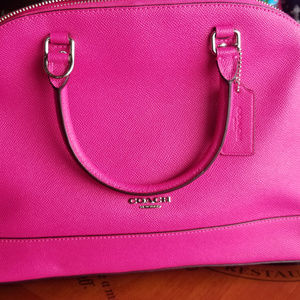 Coach Cross grain Sierra leather satchel